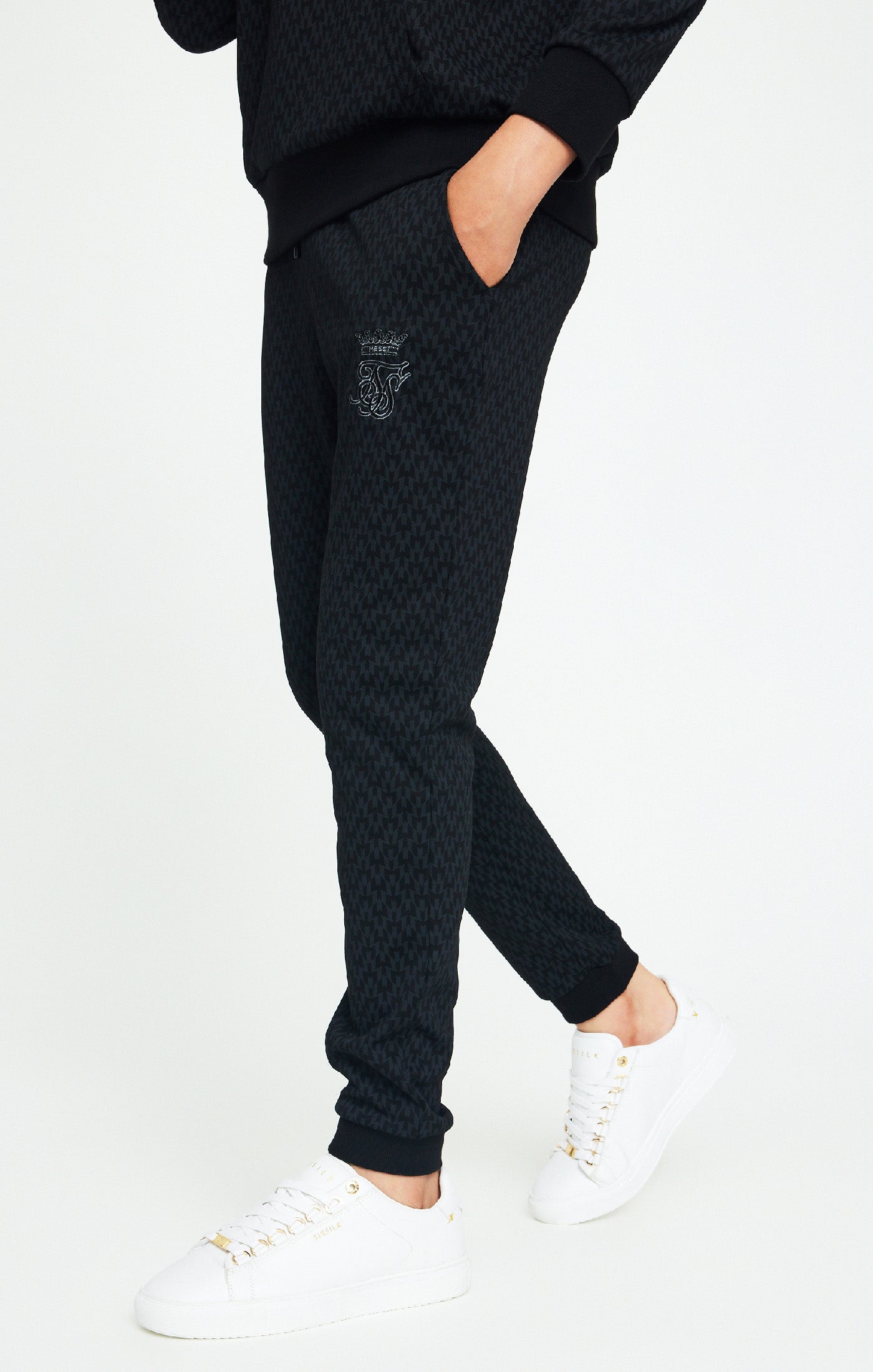 Load image into Gallery viewer, Boys Messi x SikSilk Black Print Cuffed Pant
