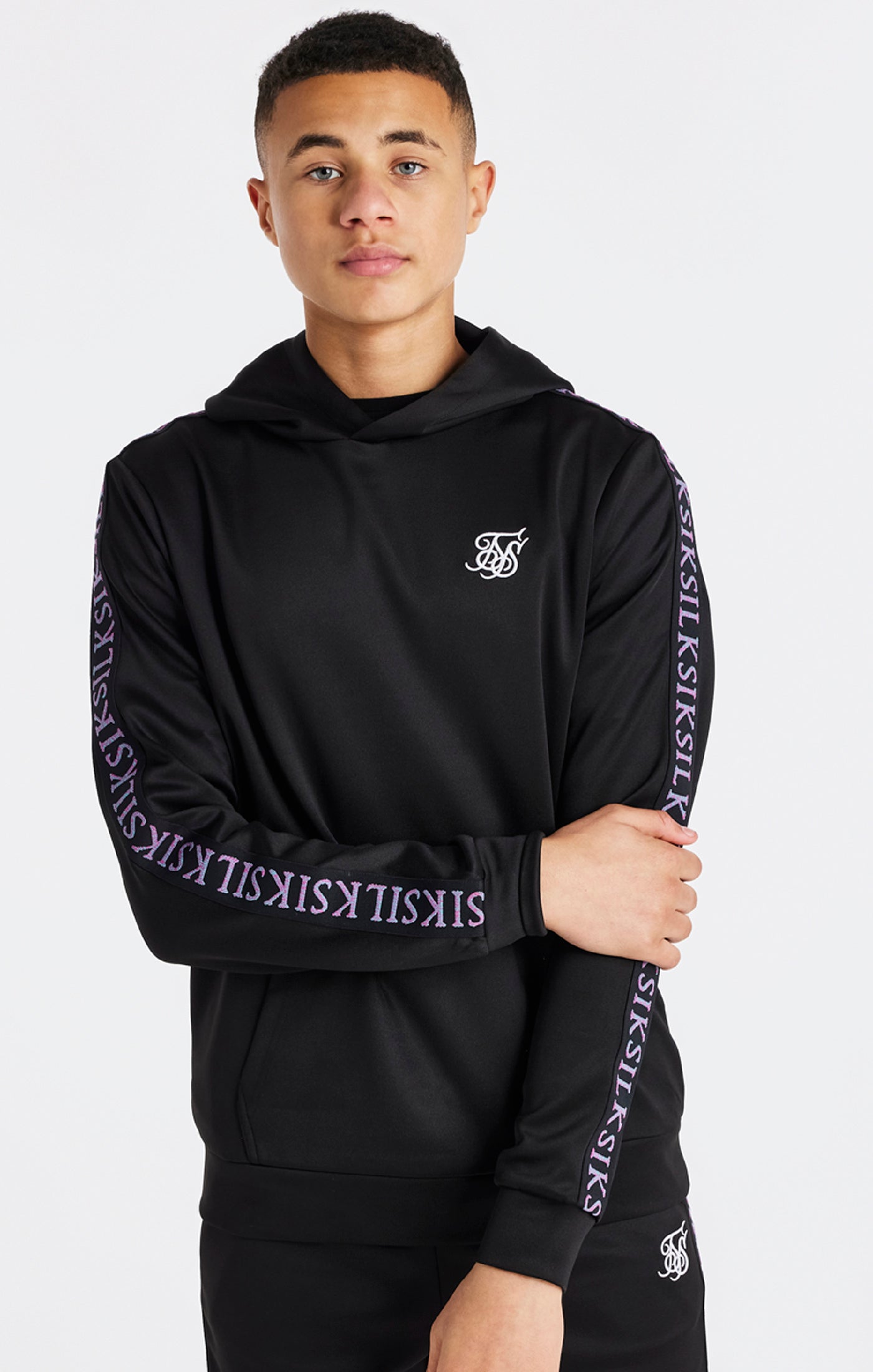 Load image into Gallery viewer, Boys Black Taped Hoodie