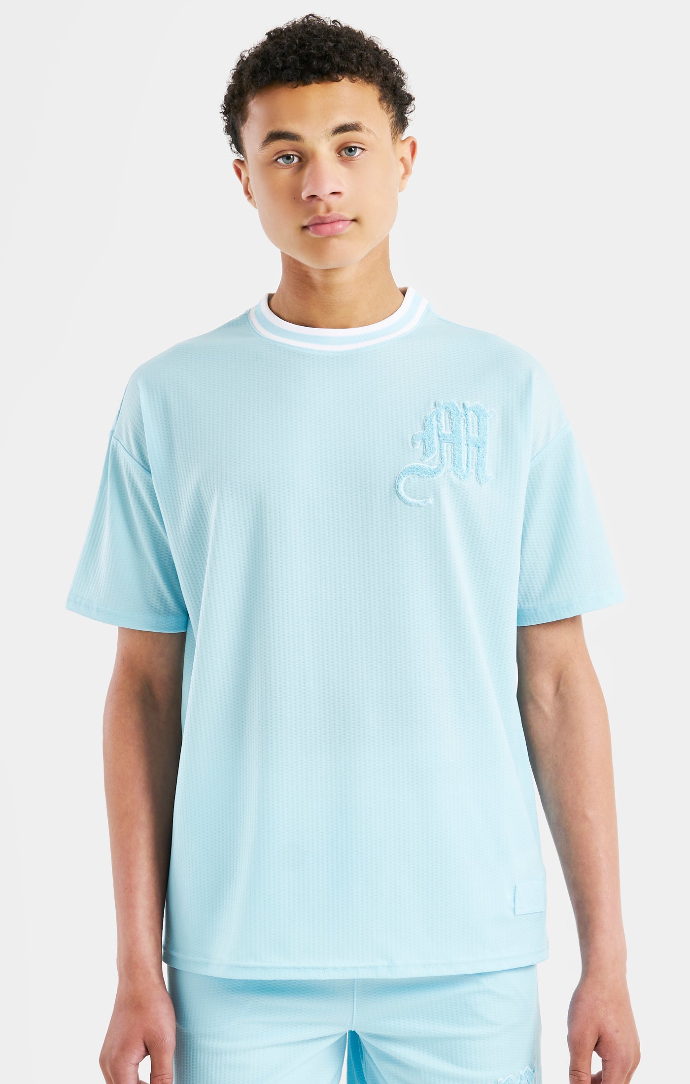 Load image into Gallery viewer, Messi x SikSilk Logo Drop Shoulder Tee - Blue