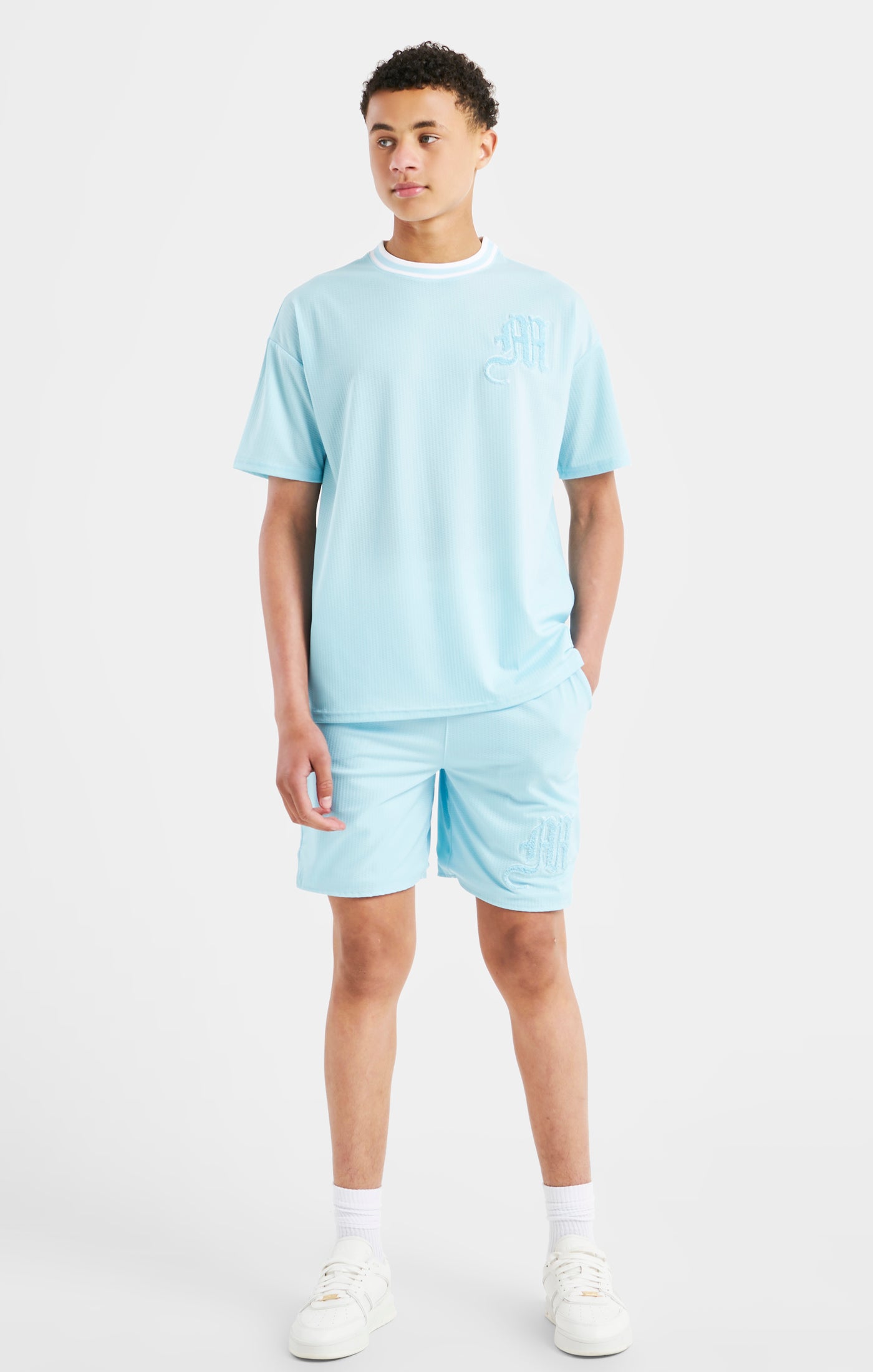 Load image into Gallery viewer, Messi x SikSilk Logo Drop Shoulder Tee - Blue (2)