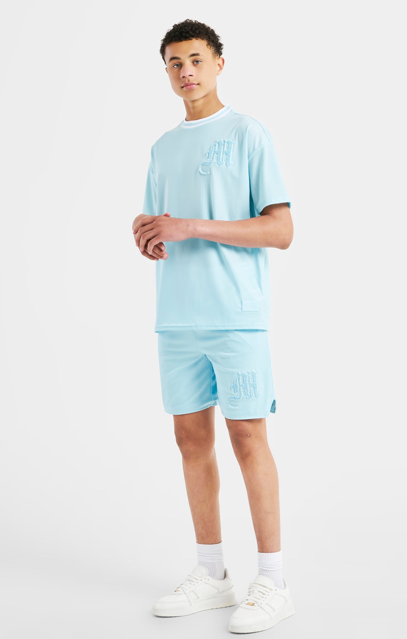 Load image into Gallery viewer, Messi x SikSilk Logo Drop Shoulder Tee - Blue (3)