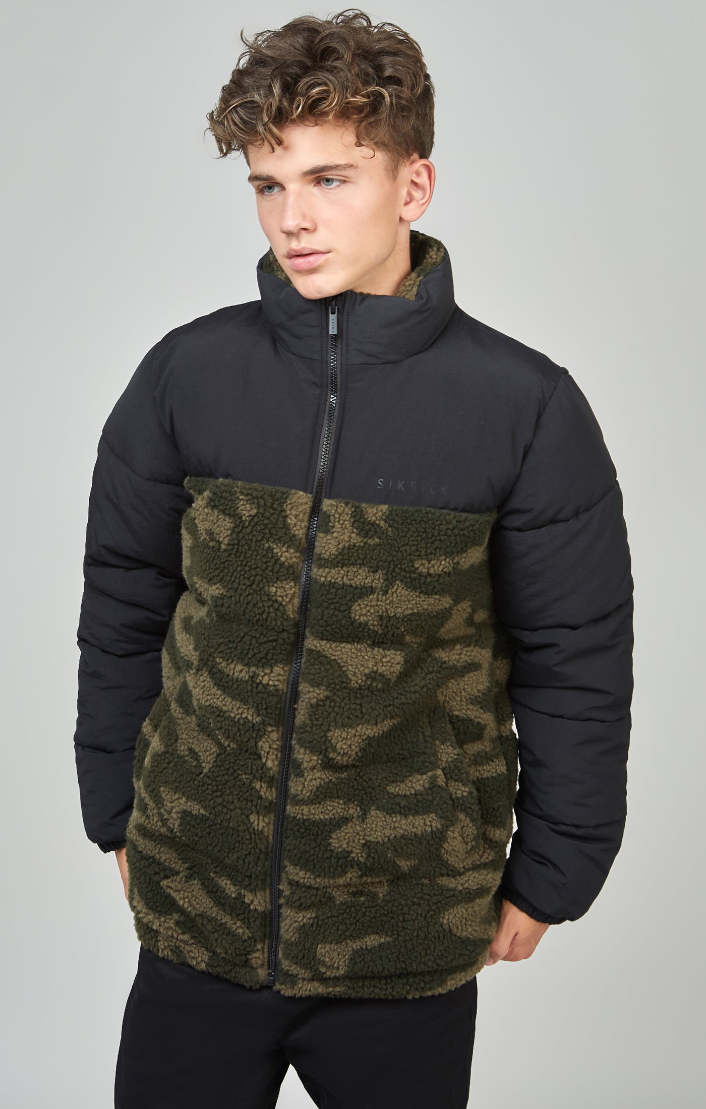 Load image into Gallery viewer, Boys Camo Borg Puffer Jacket