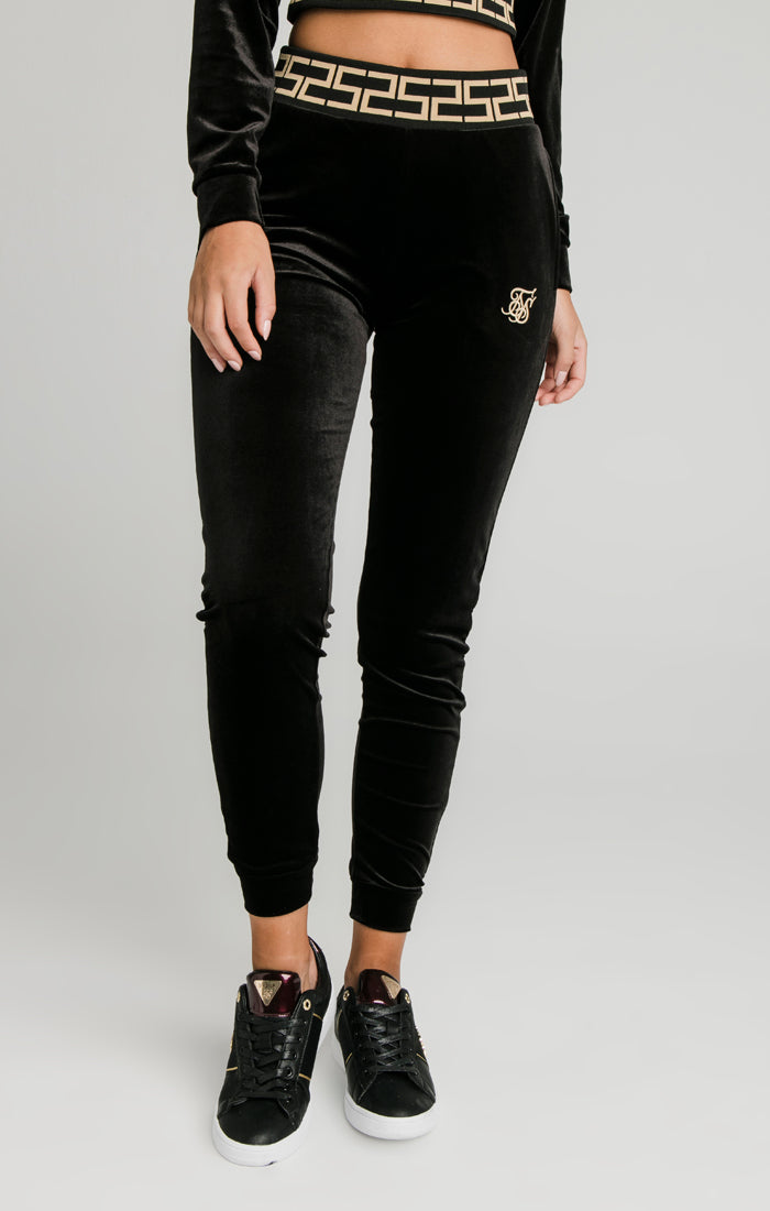 Load image into Gallery viewer, Black Velour Track Pant (1)