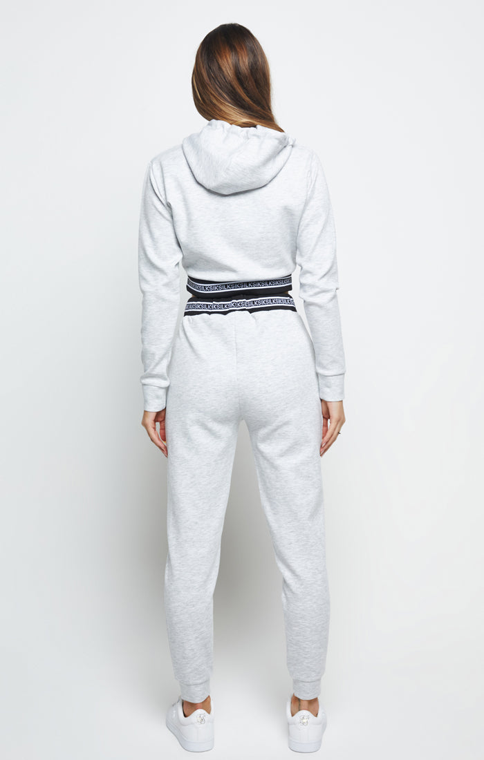 Load image into Gallery viewer, SikSilk Element Cropped Hoodie - Grey Marl (4)