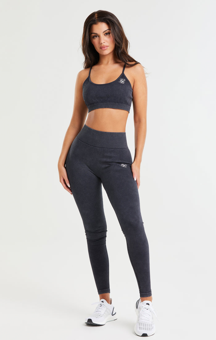 Load image into Gallery viewer, SikSilk Ribbed Gym Bralette - Black (1)