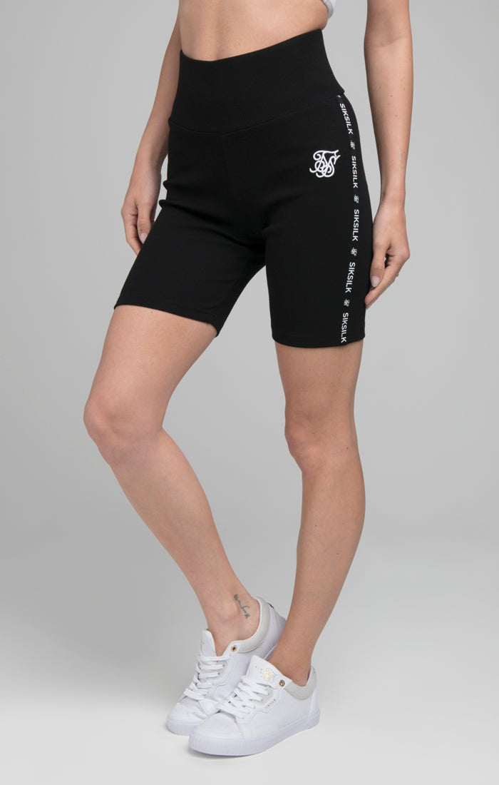 Load image into Gallery viewer, SikSilk Ribbed Tape Cycle Short - Black