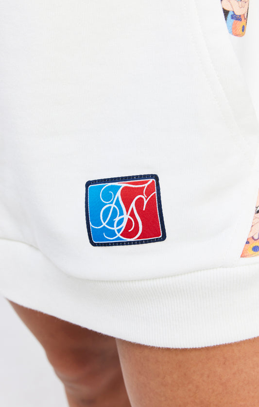 Space Jam X SikSilk Oversized Top Hoodie Dress - Ecru