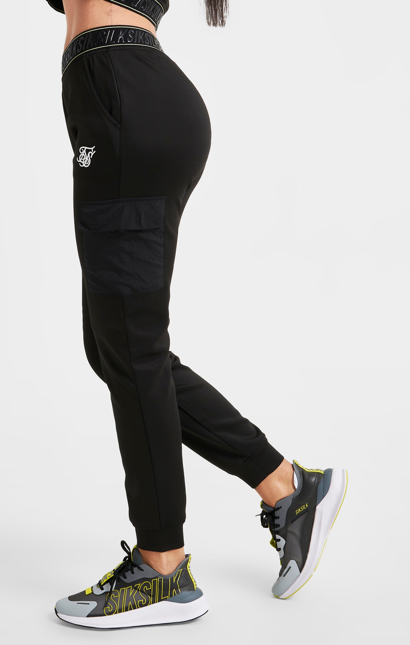 Load image into Gallery viewer, Black Cargo Tape Track Pant (1)