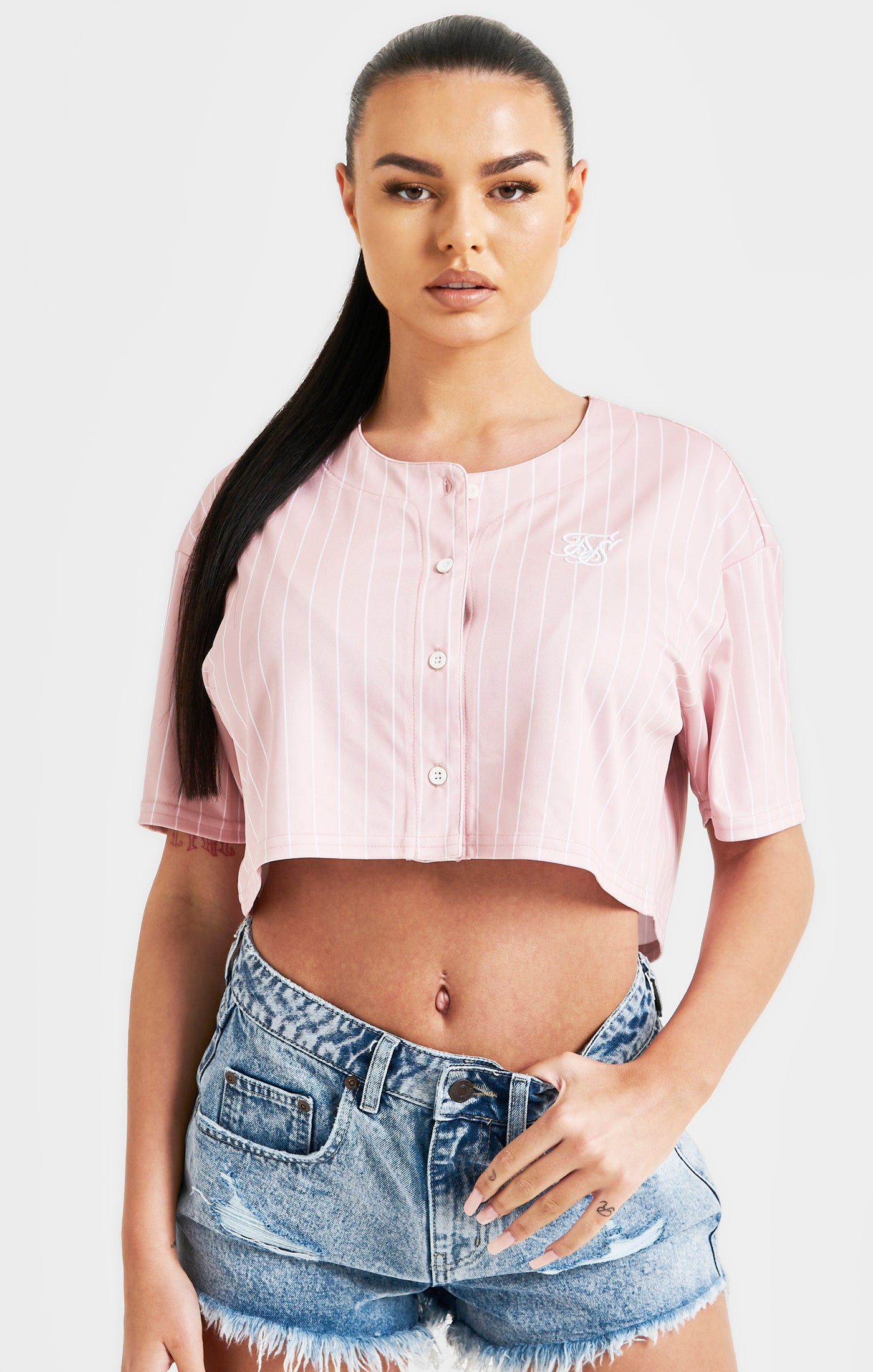Load image into Gallery viewer, Pink Crop Baseball Top