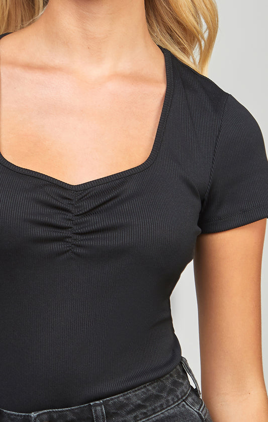 Black Short Sleeve Bodysuit